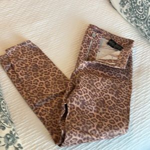 NWT Leopard pink beige skinny jeans